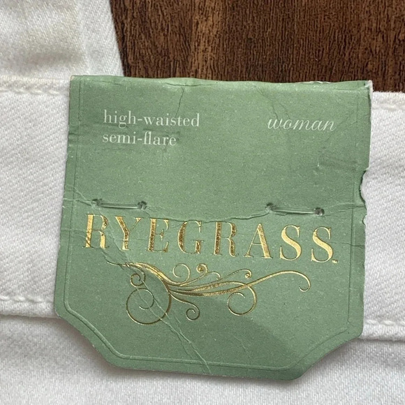 Ryegrass High-Waist Flare Leg White Jeans 24W NWT - Picture 6 of 8